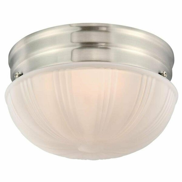 Brilliantbulb 11 in. LED Flush with Frosted Acrylic Shade, Brushed Nickel BR3286135